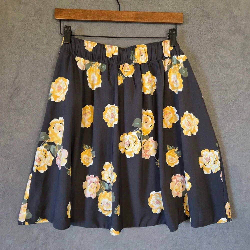 LOFT Outlet Floral Tie A-Line Skirt Women's Large Rose Casual Office Cottage